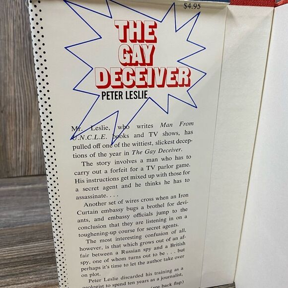 THE GAY DECEIVER PETER LESLIE WRITER OF U.N.C.L.E BOOKS 1967 HARD COVER RARE - Picture 3 of 5